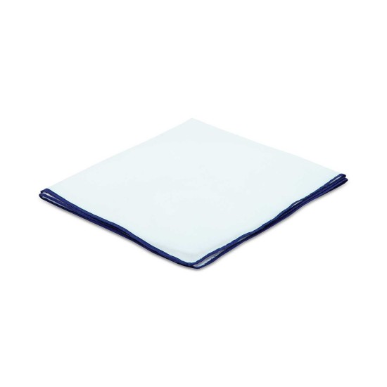  Color Edge Pocket Square (White/Blue)