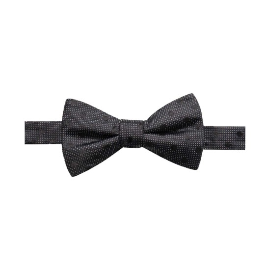  Distinction Men’s Evans Dot Pre-Tied Silk Bow Tie (Black)