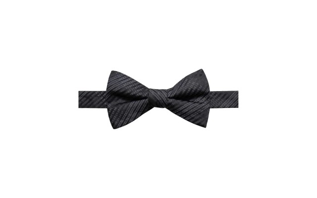  Distinction Men’s Landon Plaid Pre-Tied Silk Bow Tie (Black)