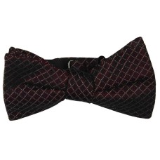 Ryan Seacrest Distinction Men’s Pre-Tied Lenox Mini Grid Silk Bow Tie (Red)