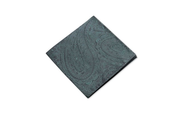  Distinction Men’s Solid Paisley Silk Pocket Square