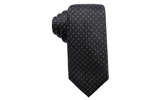  Distinction Men’s Victor Dot Grid Slim Silk Ties