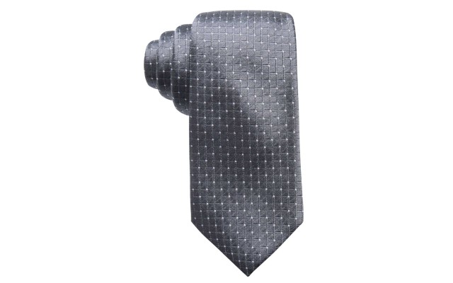  Distinction Men’s Victor Dot Grid Slim Silk Ties