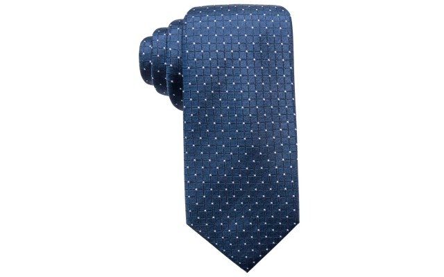  Distinction Men’s Victor Dot Grid Slim Silk Ties