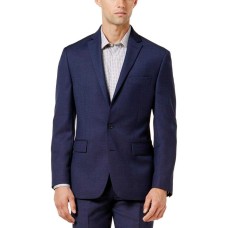 Ryan Seacrest Mens 40S Modern Fit Two Button Wool Blazer (Blue, 40)