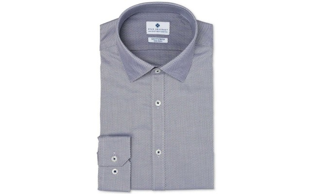  New Distinction Dobby Slim FIT Dress Shirt (Gray,17X32/33)