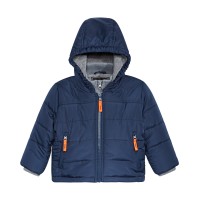 S Rothschild & Co Baby Boys Hooded Bubble Jacket With Fleece Vest (Navy, 3/6M)