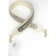  Hand Made Leather Strap White enchanted with Gold Hardware