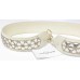  Hand Made Leather Strap White enchanted with Gold Hardware