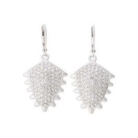 Sam Edelman Women’s Sand Dunes Pave Stud Drop Earrings Rhodium