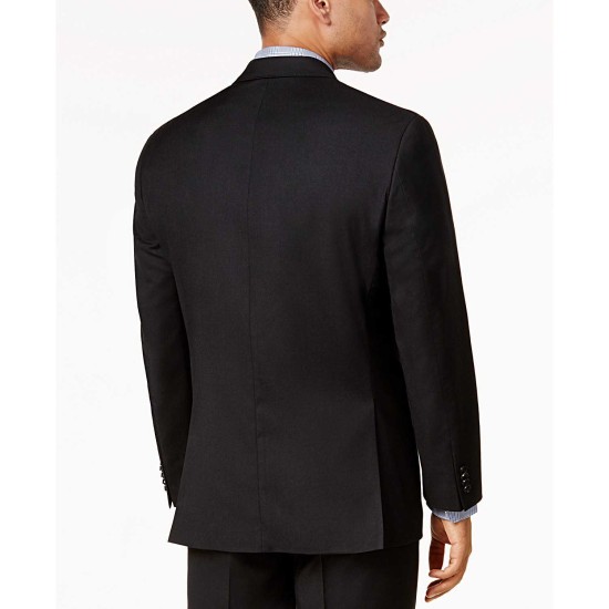  Men’s Classic-Fit Stretch Solid Black Suit Jacket (Black, 42S)
