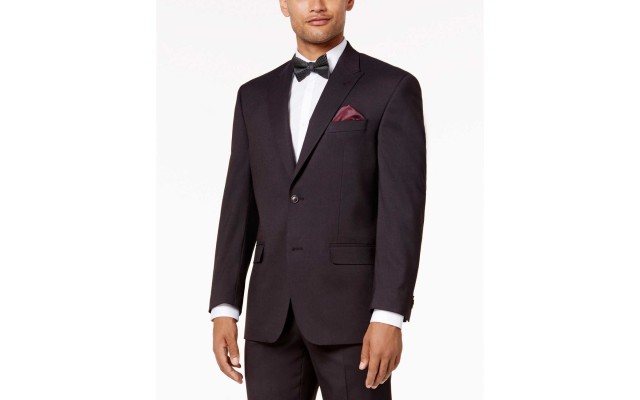  Men’s Classic-Fit Stretch Tic Peak Lapel Suit Jackets