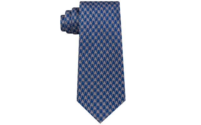  Men’s Retro Houndstooth Silk Tie (Navy)