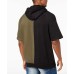  Men’s Split Colorblocked Hoodie (Green, S)