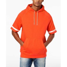 Sean John Men’s Striped Sleeve Hoodie (Medium Orange, 4X-Large)