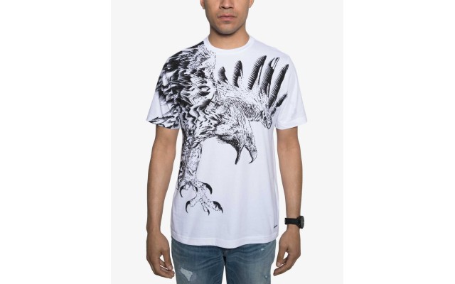  Men’s Wrap Eagle T-Shirt ((White, XL)
