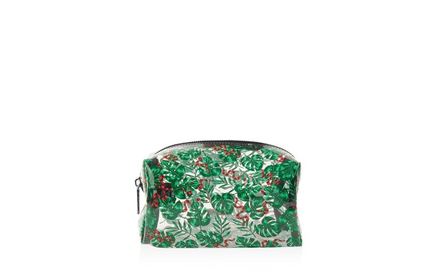  Snake & Palm Print Cosmetics Bag (Multi/Green)