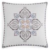 Sky Bedding x 2 Euro Pillowsham Medera White / Grey / Blue Embroidered