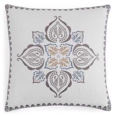 Sky Bedding x 2 Euro Pillowsham Medera White / Grey / Blue Embroidered