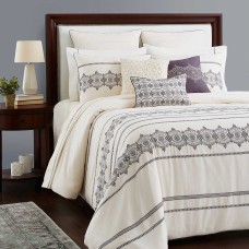 Sky Eyelet Stripe Duvet Cover Set, Twin