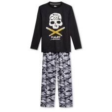 Sleep On It 2-Pc. Skulls & Camo Halloween Pajama Set, Little Boys