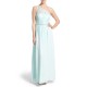  Aqua Blue Shilo Lace Beaded Waist One-Shoulder Gown Juniors Size 11