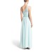  Aqua Blue Shilo Lace Beaded Waist One-Shoulder Gown Juniors Size 11