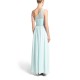  Aqua Blue Shilo Lace Beaded Waist One-Shoulder Gown Juniors Size 11
