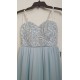  Juniors' Strapless Lace Embellished Gown Dress, Antique Blue, 5