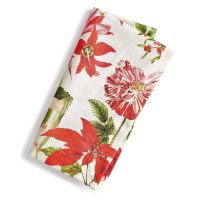 Split Holiday Botanical Napkin (Red, 20″ x 20″)