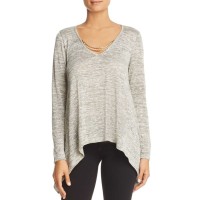 Status by Chenault Chain V-Neck Top (Gray, M)