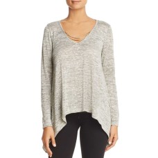 Status by Chenault Chain V-Neck Top (Gray, M)