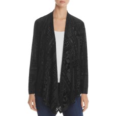 Status by Chenault Geo Velvet Burnout Cardigan (Black, S)
