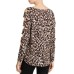  Women's Leopard Animal Print Cut-Out Pullover Blouse Shirt Tops