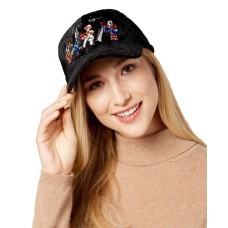 Steve Madden Life is Glam Velvet Baseball Cap (Black, One Size)