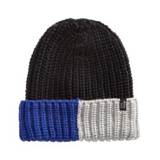 Steve Madden Men’s Colorblocked Ribbed Beanie (Black)