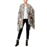 Steve Madden Reversible Blushed Roses Cape Scarf (White)