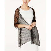 Steve Madden Stripe It Rich Evening Wrap (One Size, Black)