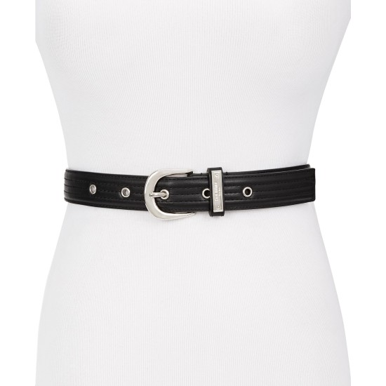  Trapunto Stitch Belt, Black, XL