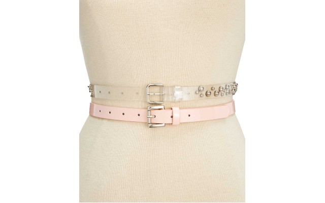  Women's 2-for-1 Studded Patent Belt