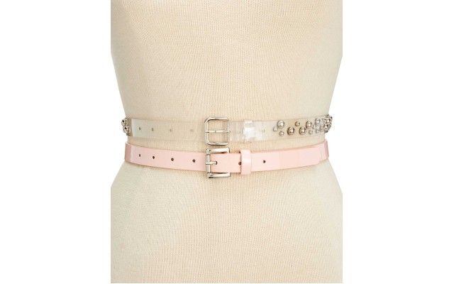  Women's 2-for-1 Studded Patent Belt