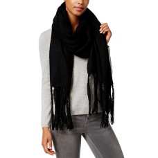 Steve Madden Women’s Cozy Marled Blanket Wrap, Black