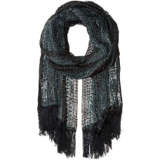 Steve Madden Women’s Fancy Fringe Woven Day Wrap, Blue, One Size