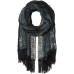 Steve Madden Women’s Fancy Fringe Woven Day Wrap, Blue, One Size