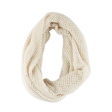 Steve Madden Women’s Mini Fishnet Metallic Infinity Scarf (One Size, Ivory)