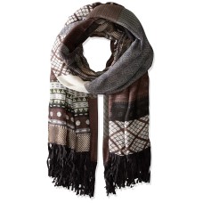 Steve Madden Women’s Modern Tribal Patchwork Day Wrap, Neutral, One Size