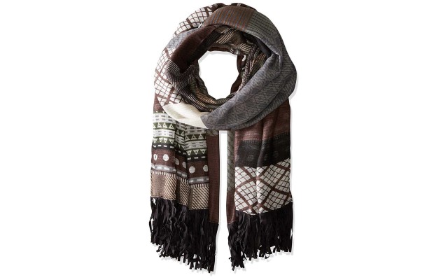 Steve Madden Women’s Modern Tribal Patchwork Day Wrap, Neutral, One Size