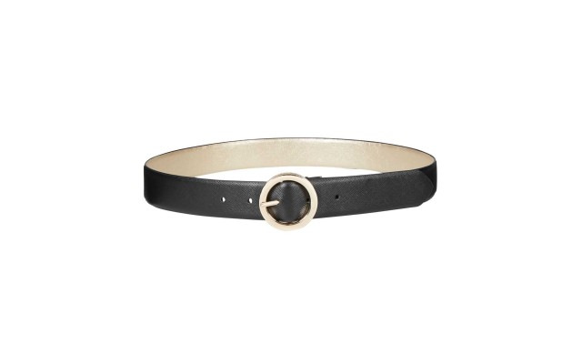  Women’s Saffiano Reversible Belt (Black, XL)