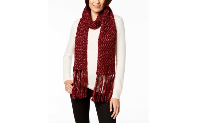  Women’s Shimmer-Knit Tassel Scarves