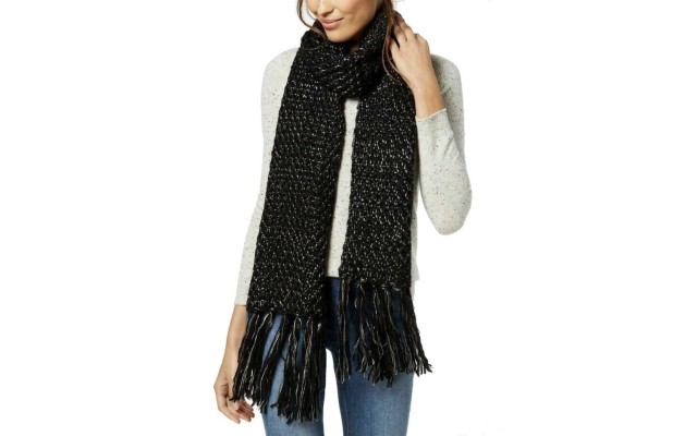  Women’s Shimmer-Knit Tassel Scarves
